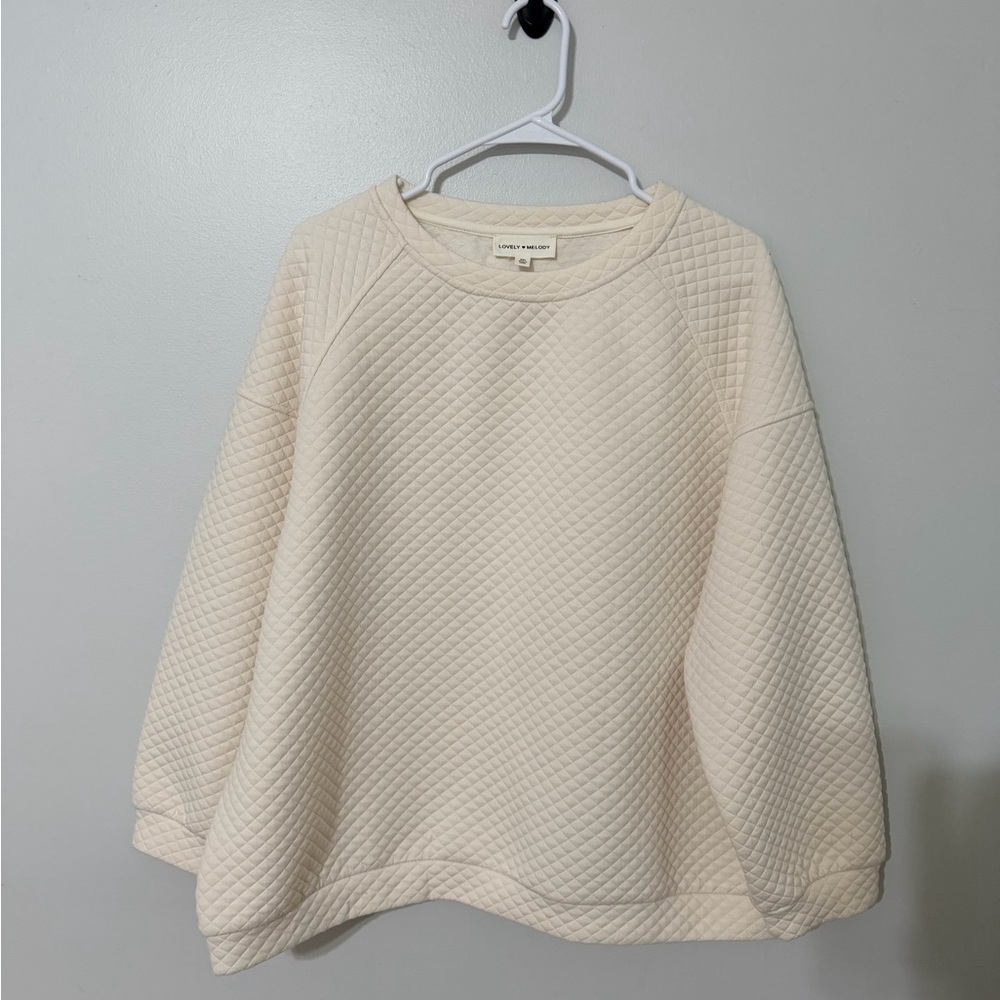 Lovely Melody Cream Quilted Top